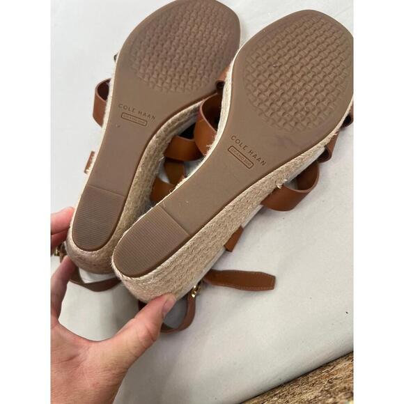 Cole Haan Sandals Size 11 B Brown Strappy Ankle Strap Buckle Open Toe Chic - Picture 10 of 12